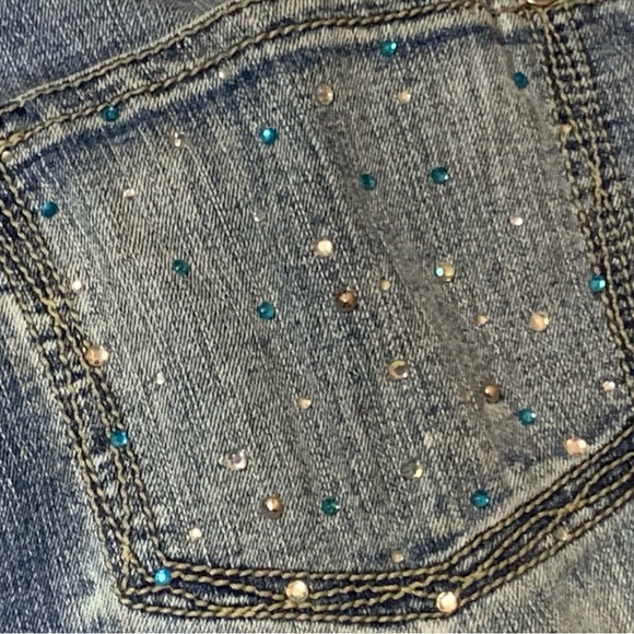 Y2K Apollo Jeans Size 15/16 Jeans Bootcut Stretch Rhinestones - Picture 8 of 11